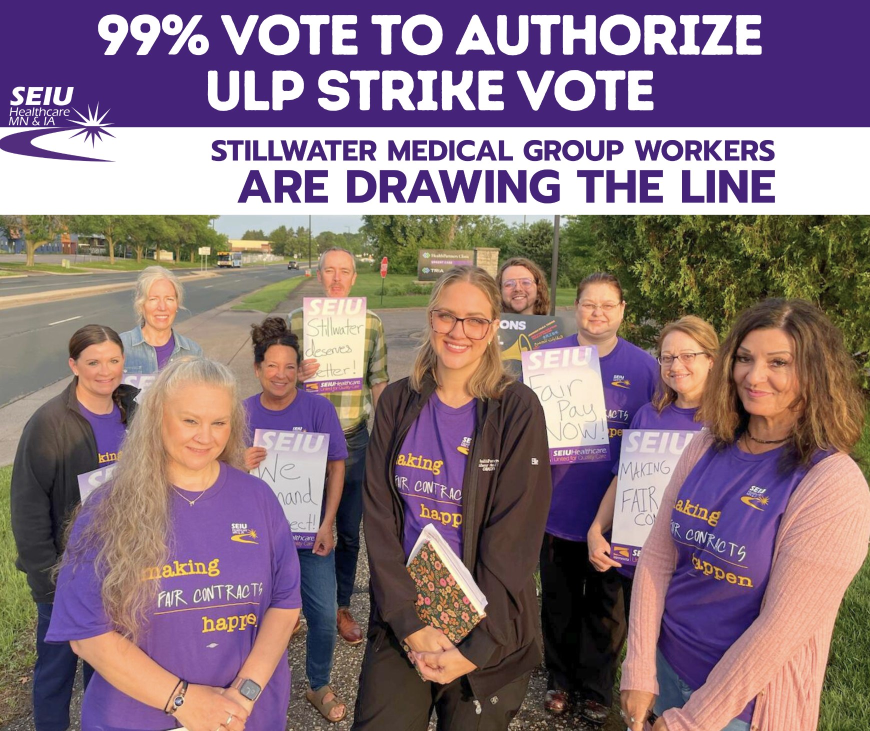 99% Yes Vote: HealthPartners Stillwater Medical Group Workers Announce ULP Strike Vote Results