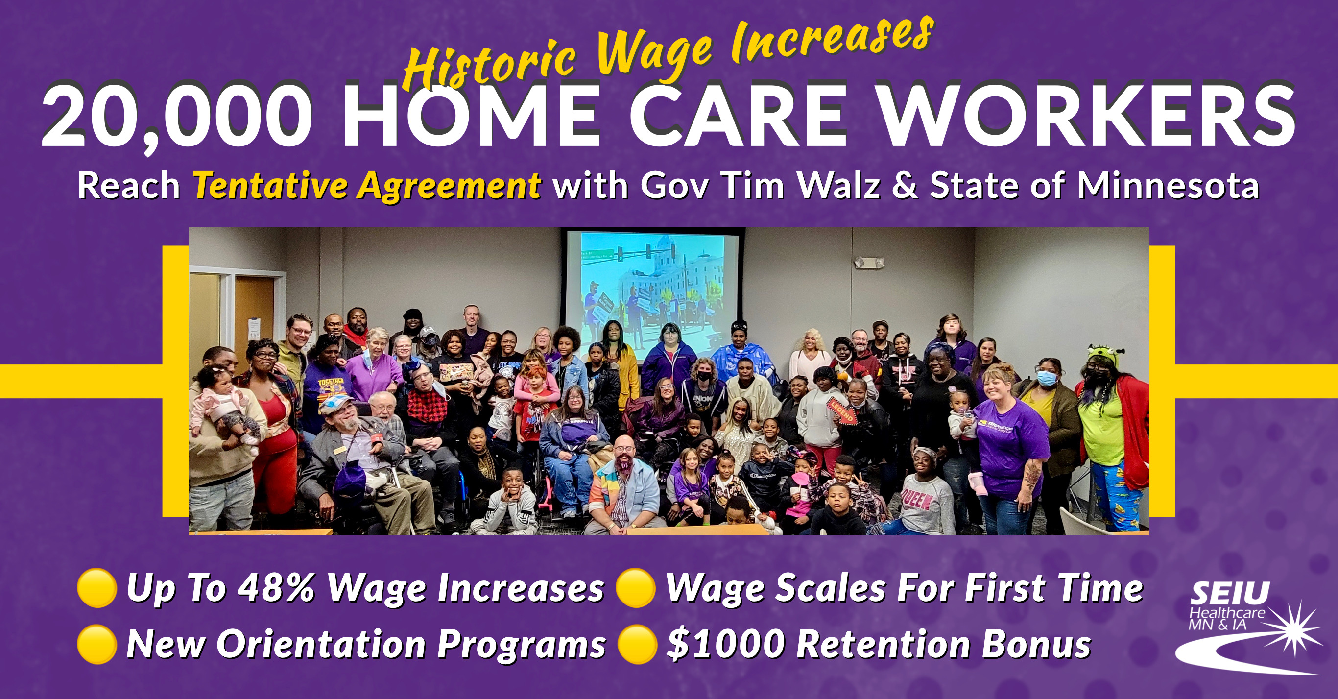 SEIU Home Care Workers Win Historic Wage Increases in Tentative Agreement With Gov. Walz and State of Minnesota