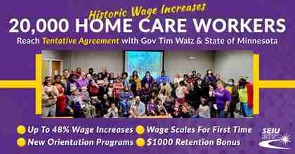 SEIU Home Care Workers Win Historic Wage Increases in Tentative Agreement With Gov. Walz and State of Minnesota